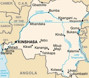 Political map of Congo