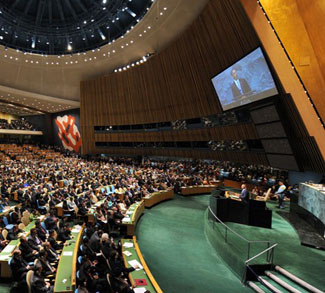 US President Barack Obama speaks to the UN