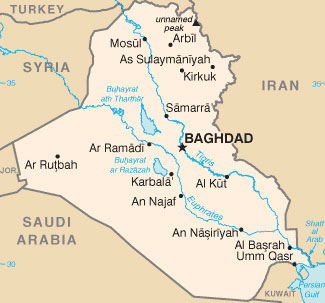 Political map of Iraq