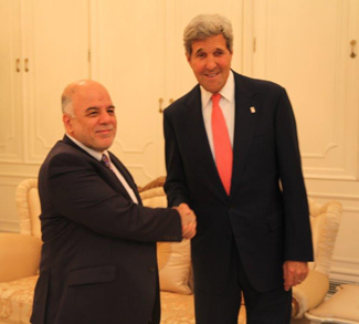 al-Abadi and John Kerry, cc US State Department