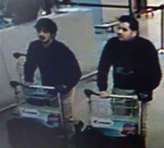 CCTV footage of the Belgium attacks suspects. Public Domain.