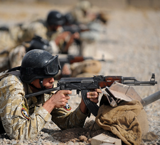 Members of the Iraqi 6th Emergency Response Battalion conduct weapons training under the supervision of U.S. Special Operations Forces Oct. 17. Members of the Combined Joint Special Operations Task Force-Arabian Peninsula advise, train, and assist the Iraqi Security Forces during Operation New Dawn. (Photo by U.S. Navy Petty Officer 1st Class James E. Foehl) Combined Joint Special Operations Task Force - Arabian Peninsula Date Taken:10.17.2010 Location:MOSUL , IQ