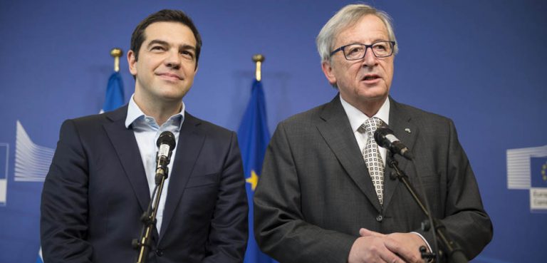 Tsipras_and_Junker, cc FLickr Αλέξης Τσίπρας Πρωθυπουργός της Ελλάδας, modified, https://en.wikipedia.org/wiki/Alexis_Tsipras#/media/File:Tsipras_and_Junker.jpg
