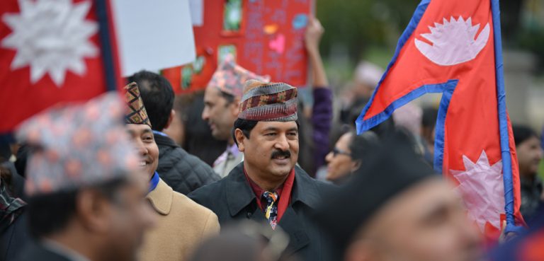 a protest in Nepal in 2015 against the Indian blockade, cc Flickr S Pakhrin, modified, https://creativecommons.org/licenses/by/2.0/