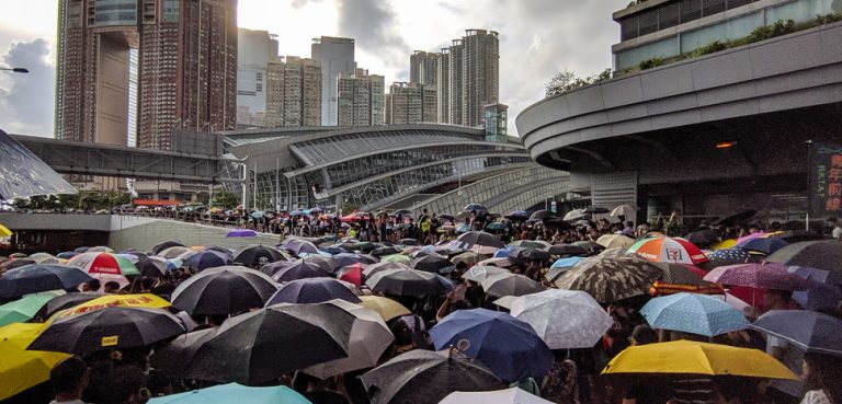 Hong Kong protests in 2019; cc Flickr Studio Incendo, modified, https://creativecommons.org/licenses/by/2.0/